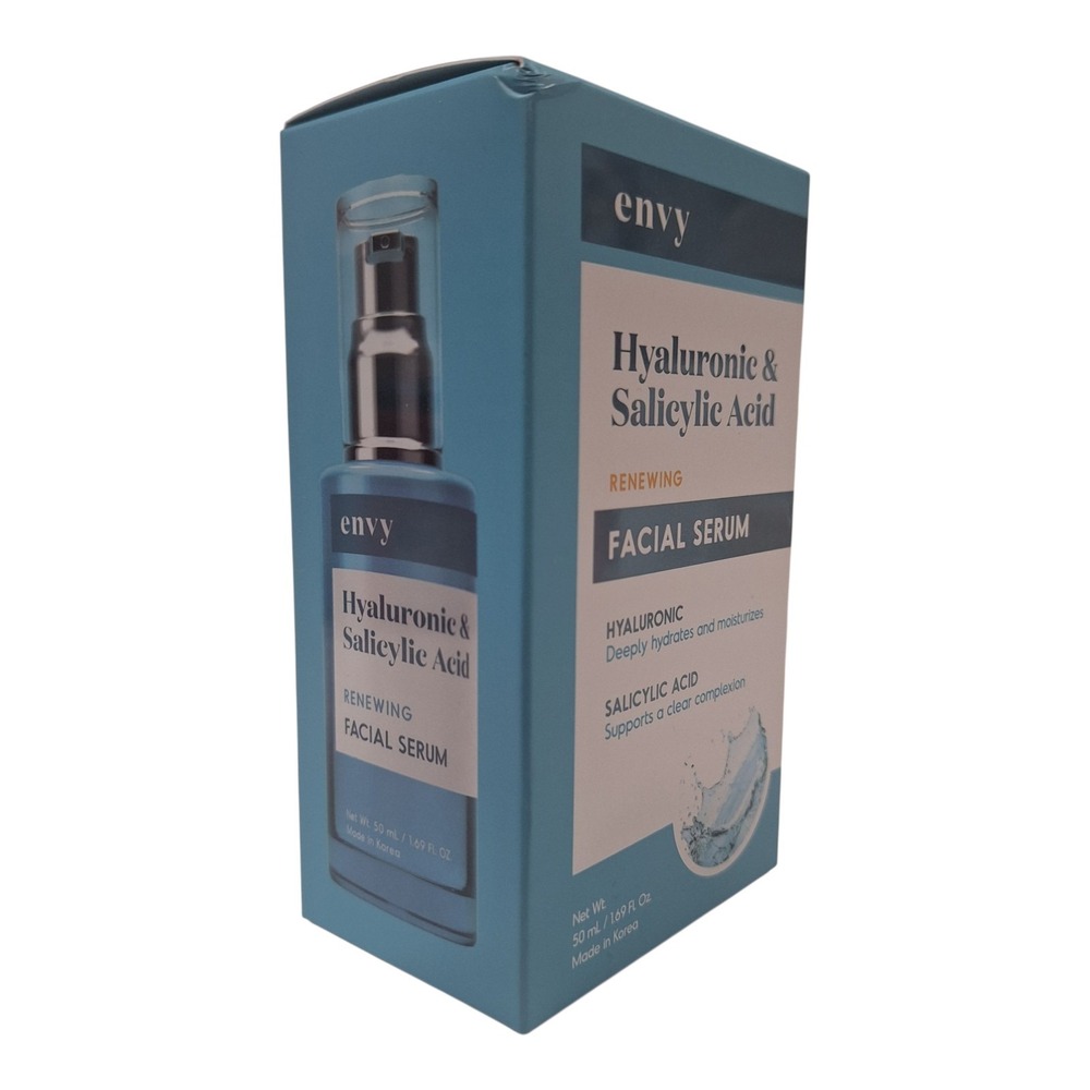 Envy Hyaluronic & Salicylic Acid Facial Serum‎ Renewing Hydrating Clearing NEW